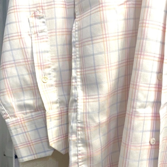 Men’s BOSS Hugo Boss Long Sleeve White Pink & Blue Plaid Button Down Size 38 - Picture 3 of 7